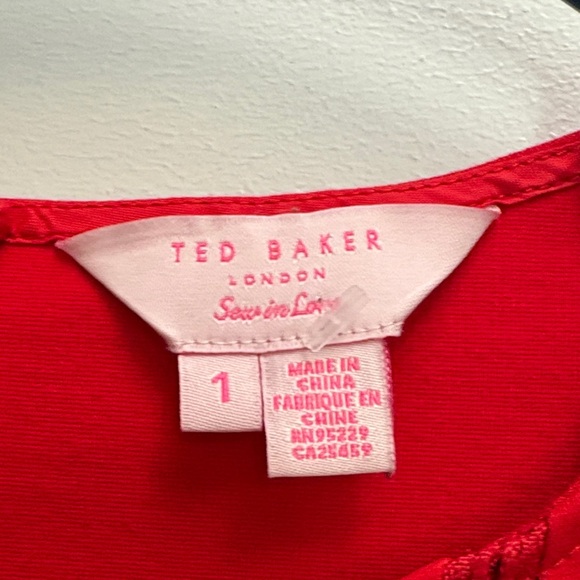 Ted Baker Red Dress Size Small or Size 1 - Picture 7 of 10